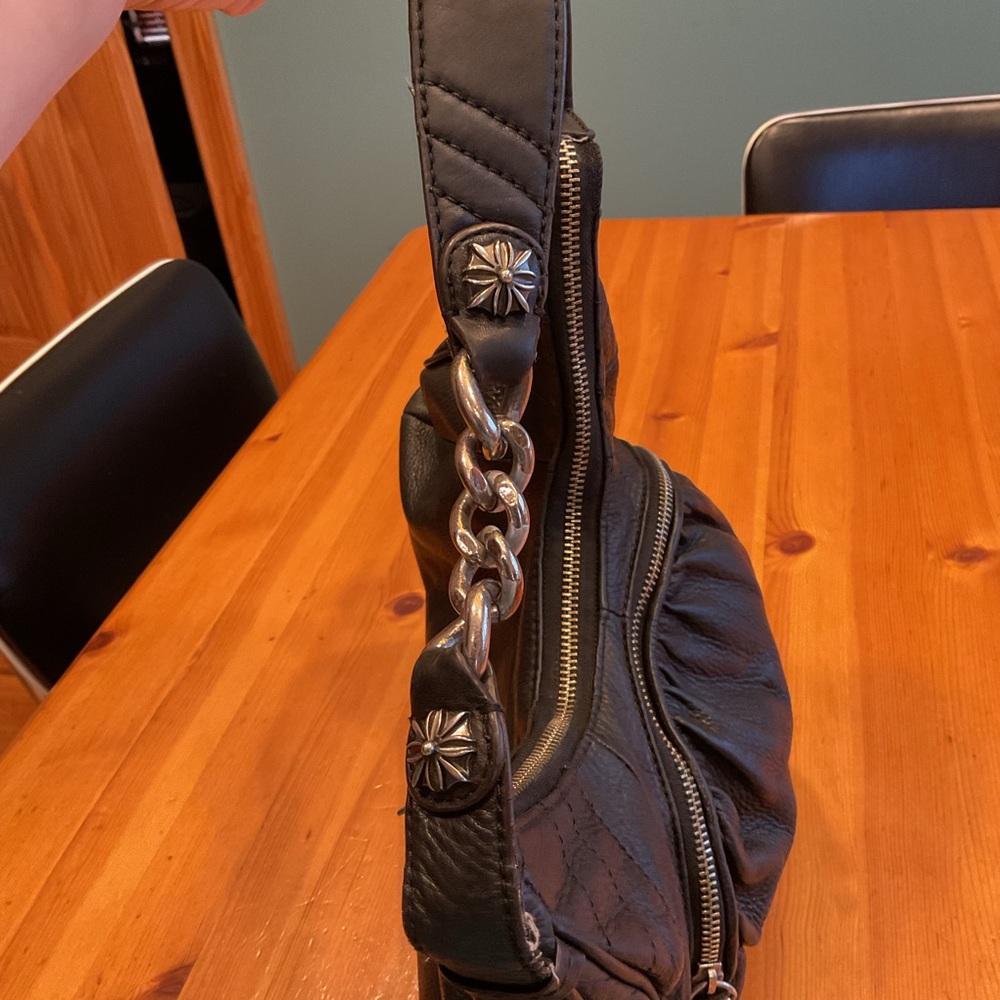 B. MAKOWSKY HOBO SHOULDER BAG VINTAGE 90’s Y2K BLACK LEATHER SILVER HARDWARE - Picture 9 of 16